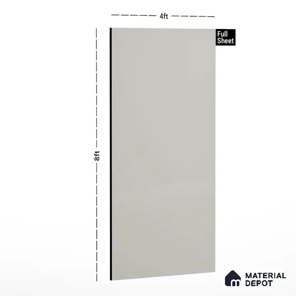 80113 GL Frosty White 8 ft x 4 ft High Gloss Finish Liner Laminate - 0.8 mm | Suitable for TV Unit, Wardrobe, Kitchen Cabinets
