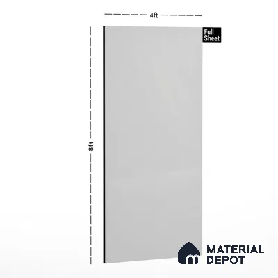 80101 GL White 8 ft x 4 ft High Gloss Finish Liner Laminate - 0.8 mm | Suitable for TV Unit, Wardrobe, Kitchen Cabinets