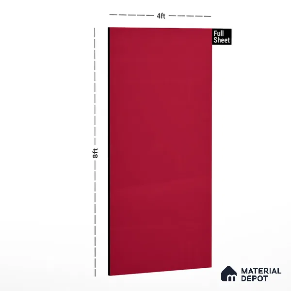 80193 SU Lunan Red 8 ft x 4 ft Texture Finish Liner Laminate - 0.8 mm | Suitable for TV Unit, Wardrobe, Kitchen Cabinets