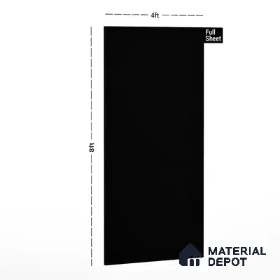 Black Solid Colors Look 906 MT Natural Black 8 ft x 4 ft Matte Finish Decorative Laminate - 1 mm | Suitable for Living Room, Kitchen, Office