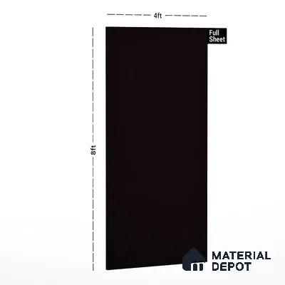 Black Solid Colors Look 911 SF Black Current 8 ft x 4 ft Suede Finish Decorative Laminate - 1 mm | Suitable for Living Room, Kitchen, Office