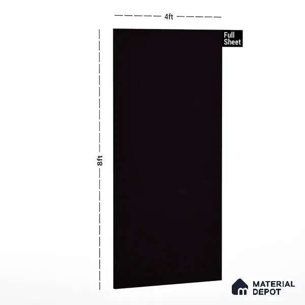 Black Solid Colors Look 911 SF Black Current 8 ft x 4 ft Suede Finish Decorative Laminate - 1 mm | Suitable for Living Room, Kitchen, Office