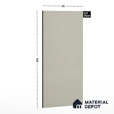 Grey Solid Colors Look 901 VGA Egg White 8 ft x 4 ft High Gloss Finish Decorative Laminate - 1 mm | Suitable for Living Room, Kitchen, Office