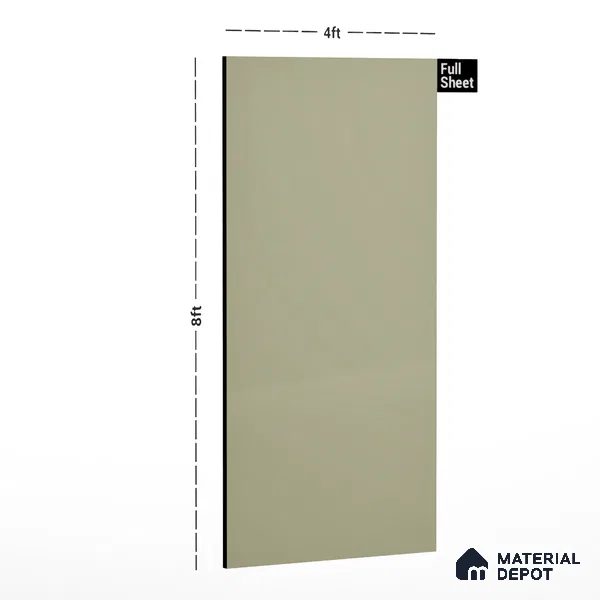 Grey Solid Colors Look 902 HGL 8 ft x 4 ft High Gloss Finish Decorative Laminate - 1 mm | Suitable for Living Room, Kitchen, Office