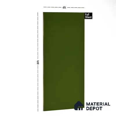 Olive Green Solid Colors Look LM 21706 8 ft x 4 ft High Gloss Finish 6H Anti Scratch Acrylic Laminate - 1.5 mm | Suitable for Living Room, Kitchen, Office