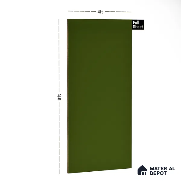 Olive Green Solid Colors Look LM 21706 8 ft x 4 ft High Gloss Finish 6H Anti Scratch Acrylic Laminate - 1.5 mm | Suitable for Living Room, Kitchen, Office