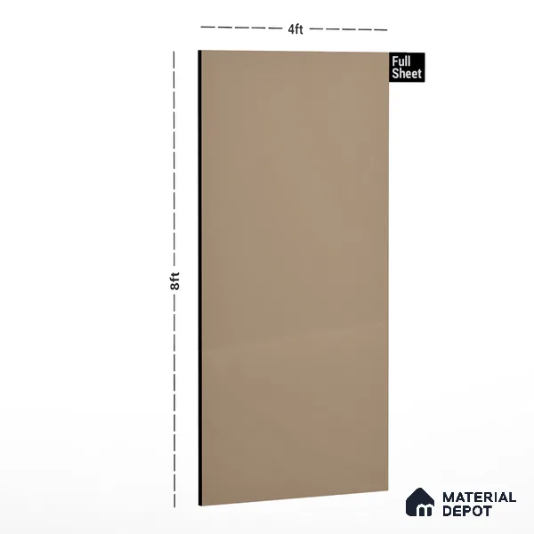 SA 108 Toffee Brown 8 ft x 4 ft High Gloss Finish 6H Anti Scratch Acrylic Laminate - 1.5 mm