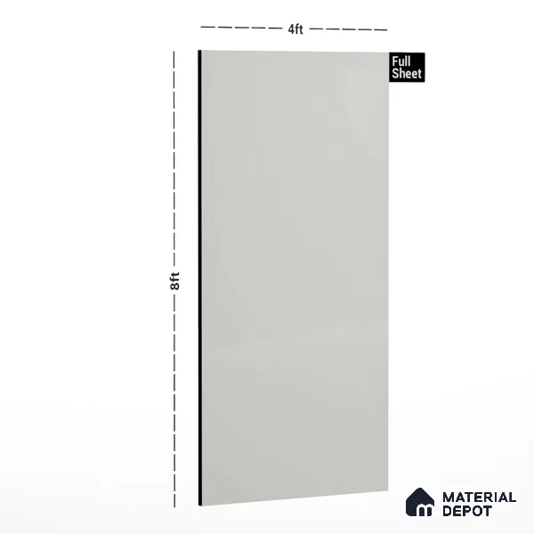 White Solid Colors Look 8709 SF 8 ft x 4 ft Suede Finish Decorative Laminate - 0.8 mm | Suitable for Living Room, Kitchen, Office
