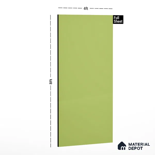 Green Solid Colors Look 8318 SF 8 ft x 4 ft Suede Finish Decorative Laminate - 0.8 mm | Suitable for Living Room, Kitchen, Office
