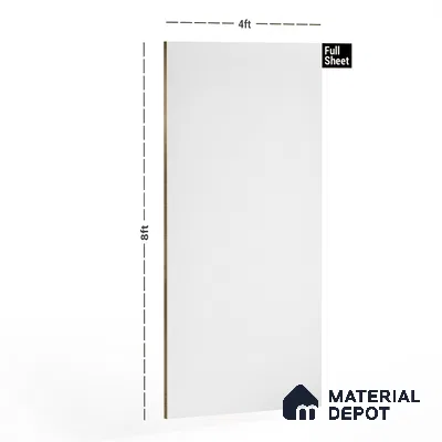 White Solid Colors Look 1209 MF 8 ft x 4 ft Matte Finish Decorative Laminate - 1 mm | Suitable for Living Room, Kitchen, Office