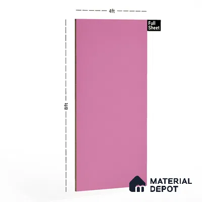 Pink Solid Colors Look 1504 SF 8 ft x 4 ft Suede Finish Decorative Laminate - 1 mm | Suitable for Living Room, Kitchen, Office