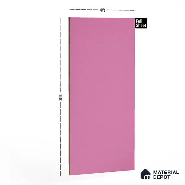 Pink Solid Colors Look 1504 SF 8 ft x 4 ft Suede Finish Decorative Laminate - 1 mm | Suitable for Living Room, Kitchen, Office