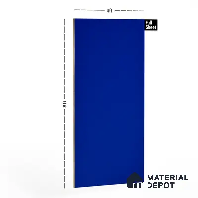Blue Solid Colors Look 1038 SF 8 ft x 4 ft Suede Finish Decorative Laminate - 1 mm | Suitable for Living Room, Kitchen, Office