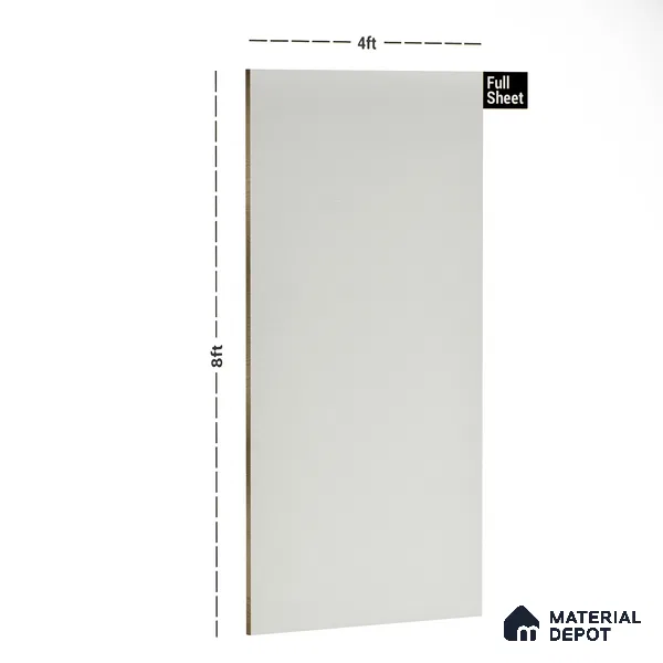 Watwin 1005 Beta White 8 ft x 4 ft Colorave Series PVC Laminate - 1.25 mm