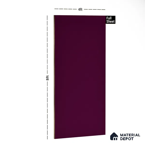 Purple Solid Colors Look PT 411 8 ft x 4 ft Glossy Finish 6H Anti Scratch Laminate - 1 mm | Suitable for TV Unit, Wardrobe, Kitchen Cabinets