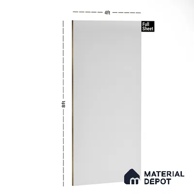White Solid Colors Look MT 701 8 ft x 4 ft Matte Finish 6H Anti Scratch Acrylic Laminate - 1.5 mm | Suitable for TV Unit, Wardrobe, Kitchen Cabinets