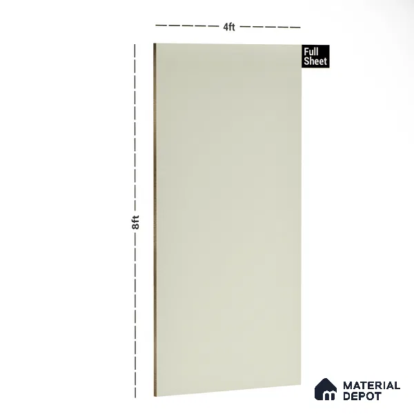 Cream Solid Colors Look MT 711 8 ft x 4 ft Matte Finish 6H Anti Scratch Acrylic Laminate - 1.5 mm | Suitable for TV Unit, Wardrobe, Kitchen Cabinets