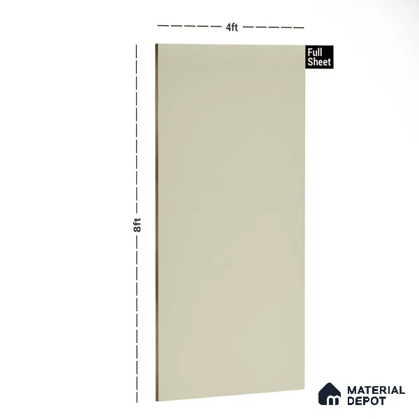 Cream Solid Colors Look MT 709 8 ft x 4 ft Matte Finish 6H Anti Scratch Acrylic Laminate - 1.5 mm | Suitable for TV Unit, Wardrobe, Kitchen Cabinets