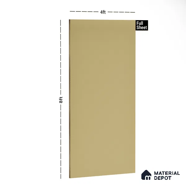 Beige Solid Colors Look MT 707 8 ft x 4 ft Matte Finish 6H Anti Scratch Acrylic Laminate - 1.5 mm | Suitable for TV Unit, Wardrobe, Kitchen Cabinets