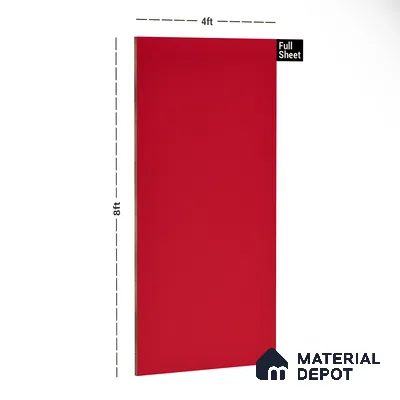 21434 SGL Raspberry 8 ft x 4 ft High Gloss Finish Decorative Laminate - 0.8 mm | Suitable for Living Room, Kitchen, Office