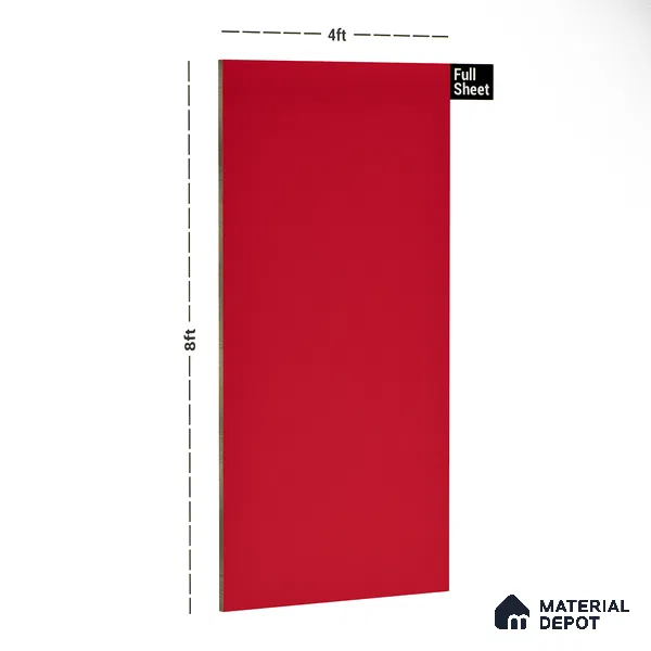21434 SGL Raspberry 8 ft x 4 ft High Gloss Finish Decorative Laminate - 0.8 mm | Suitable for Living Room, Kitchen, Office