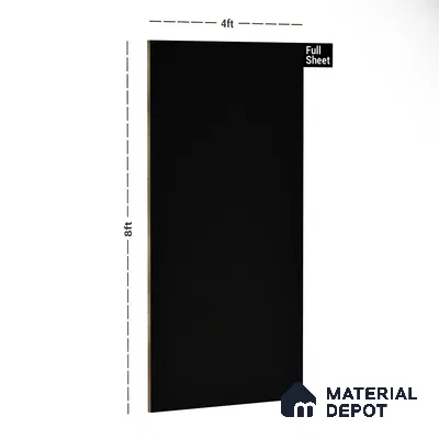 21066 LOM Black 8 ft x 4 ft Texture Finish Decorative Laminate - 0.8 mm | Suitable for TV Unit, Wardrobe, Kitchen Cabinets