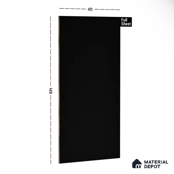 21066 LOM Black 8 ft x 4 ft Texture Finish Decorative Laminate - 0.8 mm | Suitable for TV Unit, Wardrobe, Kitchen Cabinets