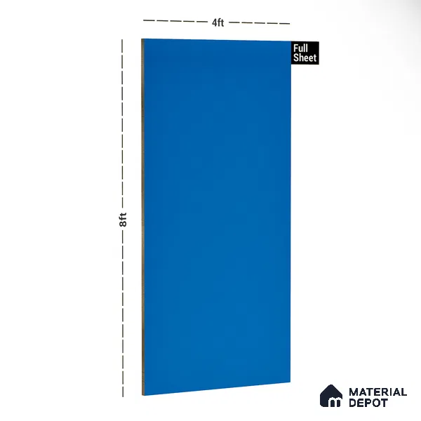 21482 SF French Blue 8 ft x 4 ft Suede Finish Decorative Laminate - 0.8 mm | Suitable for Living Room, Kitchen, Office