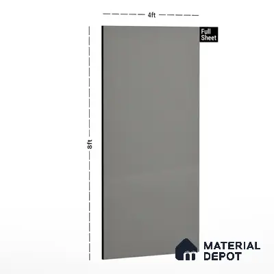 Grey Solid Colors Look 9512 SHG 8 ft x 4 ft High Gloss Finish Decorative Laminate - 1 mm | Suitable for Living Room, Kitchen, Office
