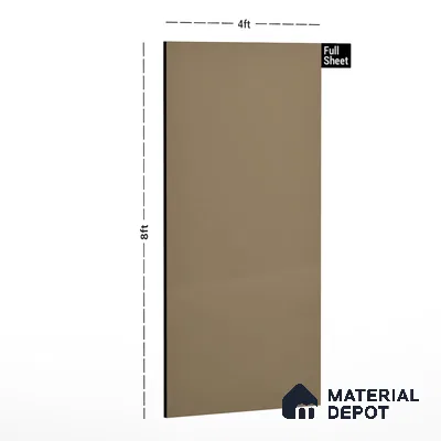 Brown Solid Colors Look 9531 SDM 8 ft x 4 ft High Gloss Finish Decorative Laminate - 1 mm | Suitable for Living Room, Kitchen, Office