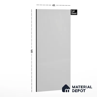 White Solid Colors Look 9500 SLR 8 ft x 4 ft High Gloss Finish Decorative Laminate - 1 mm | Suitable for Living Room, Kitchen, Office