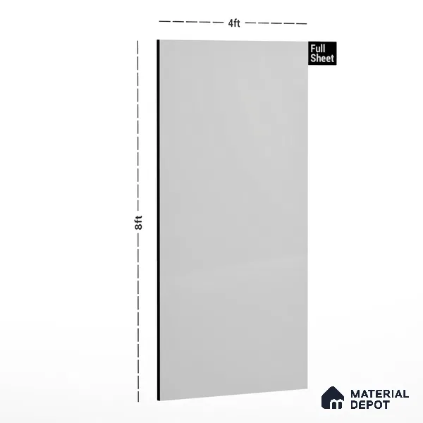 White Solid Colors Look 9500 SLR 8 ft x 4 ft High Gloss Finish Decorative Laminate - 1 mm | Suitable for Living Room, Kitchen, Office