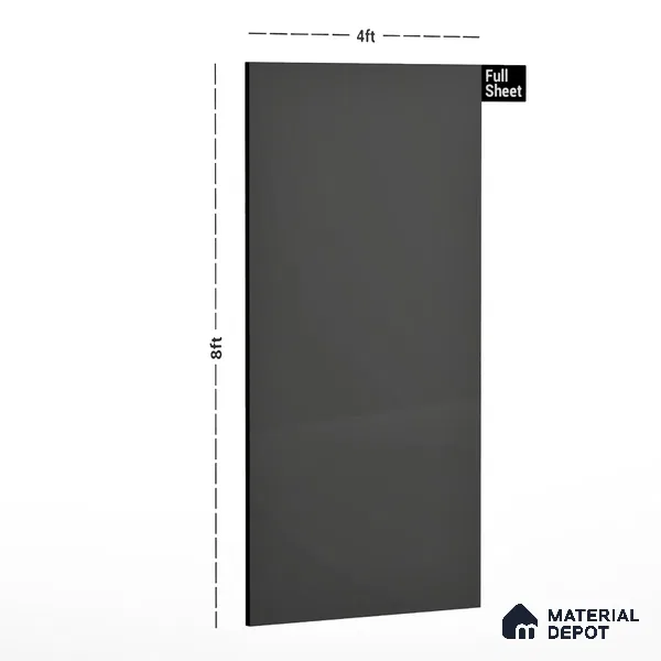 Grey Solid Colors Look 9535 SLR 8 ft x 4 ft High Gloss Finish Decorative Laminate - 1 mm | Suitable for Living Room, Kitchen, Office