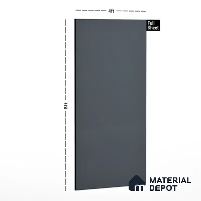 Grey Solid Colors Look 9234 SMT 8 ft x 4 ft High Gloss Finish Decorative Laminate - 1 mm | Suitable for Living Room, Kitchen, Office