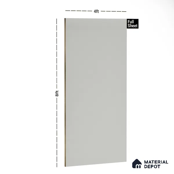 Grey Solid Colors Look PU 7703 8 ft x 4 ft PU Finish Decorative Laminate - 1.5 mm | Suitable for Living Room, Kitchen, Office
