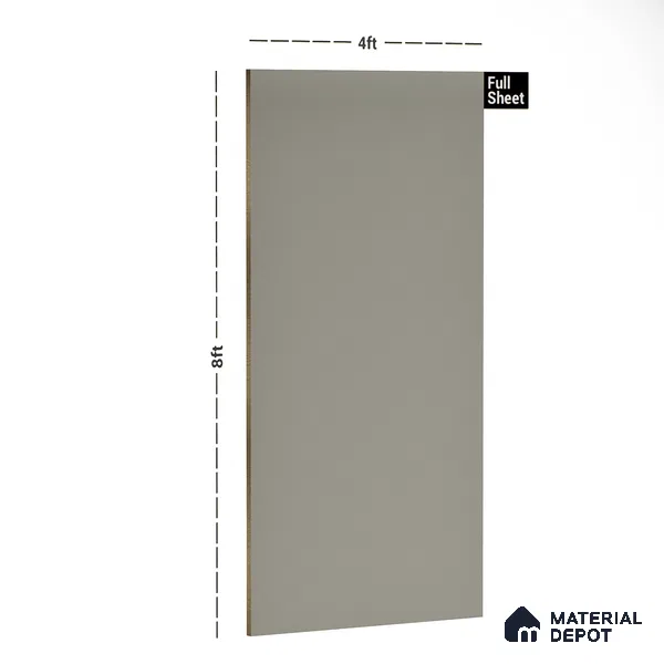 Grey Solid Colors Look PU 7705 8 ft x 4 ft PU Finish Decorative Laminate - 1.5 mm | Suitable for Living Room, Kitchen, Office