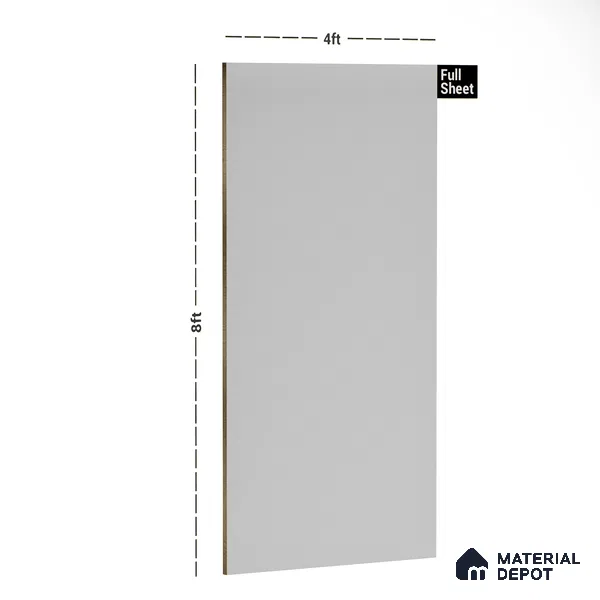 Grey Solid Colors Look PU 7756 8 ft x 4 ft PU Finish Decorative Laminate - 1.5 mm | Suitable for Living Room, Kitchen, Office