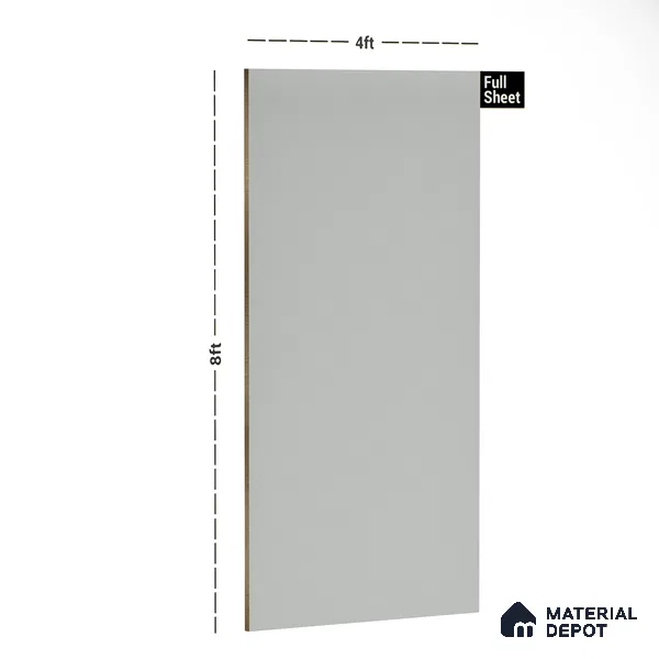 White Solid Colors Look PU 7721 8 ft x 4 ft PU Finish Decorative Laminate - 1.5 mm | Suitable for Living Room, Kitchen, Office
