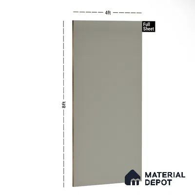 Grey Solid Colors Look PU 7725 8 ft x 4 ft PU Finish Decorative Laminate - 1.5 mm | Suitable for Living Room, Kitchen, Office