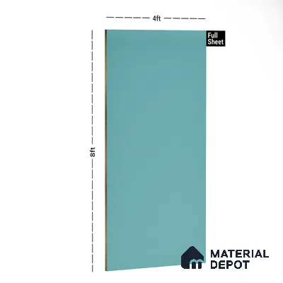 Blue Solid Colors Look PU 7728 8 ft x 4 ft PU Finish Decorative Laminate - 1.5 mm | Suitable for Living Room, Kitchen, Office