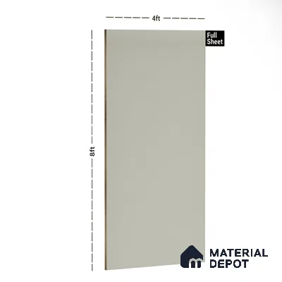 Grey Solid Colors Look PU 7722 8 ft x 4 ft PU Finish Decorative Laminate - 1.5 mm | Suitable for Living Room, Kitchen, Office