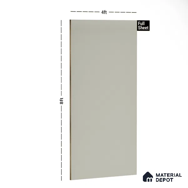 Grey Solid Colors Look PU 7722 8 ft x 4 ft PU Finish Decorative Laminate - 1.5 mm | Suitable for Living Room, Kitchen, Office