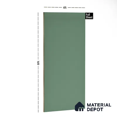 Green Solid Colors Look PU 7727 8 ft x 4 ft PU Finish Decorative Laminate - 1.5 mm | Suitable for Living Room, Kitchen, Office