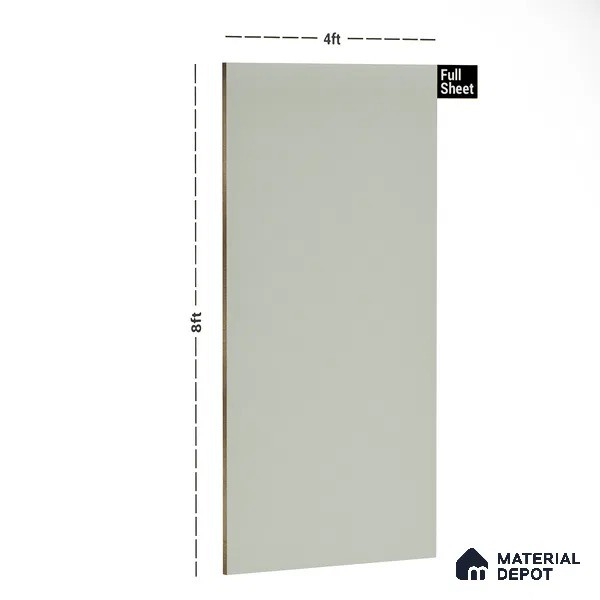 Grey Solid Colors Look PU 7732 8 ft x 4 ft PU Finish Decorative Laminate - 1.5 mm | Suitable for Living Room, Kitchen, Office