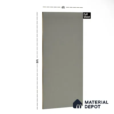 Grey Solid Colors Look PU 7738 8 ft x 4 ft PU Finish Decorative Laminate - 1.5 mm | Suitable for Living Room, Kitchen, Office