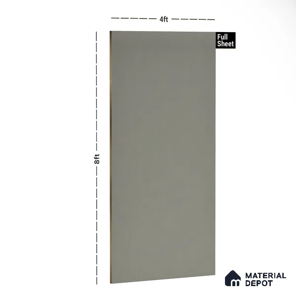 Grey Solid Colors Look PU 7738 8 ft x 4 ft PU Finish Decorative Laminate - 1.5 mm | Suitable for Living Room, Kitchen, Office