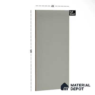 Grey Solid Colors Look PU 7737 8 ft x 4 ft PU Finish Decorative Laminate - 1.5 mm | Suitable for Living Room, Kitchen, Office
