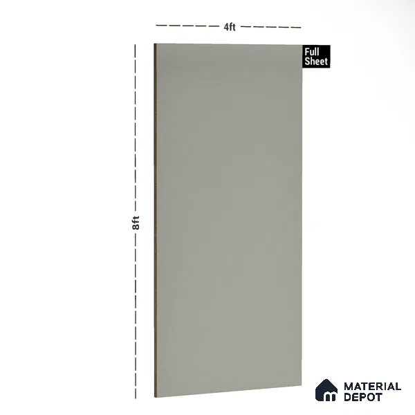 Grey Solid Colors Look PU 7737 8 ft x 4 ft PU Finish Decorative Laminate - 1.5 mm | Suitable for Living Room, Kitchen, Office