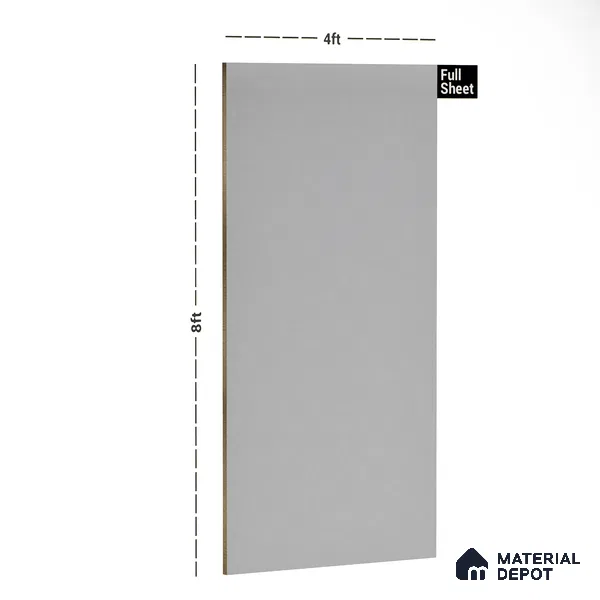 Grey Solid Colors Look PU 7708 8 ft x 4 ft PU Finish Decorative Laminate - 1.5 mm | Suitable for Living Room, Kitchen, Office