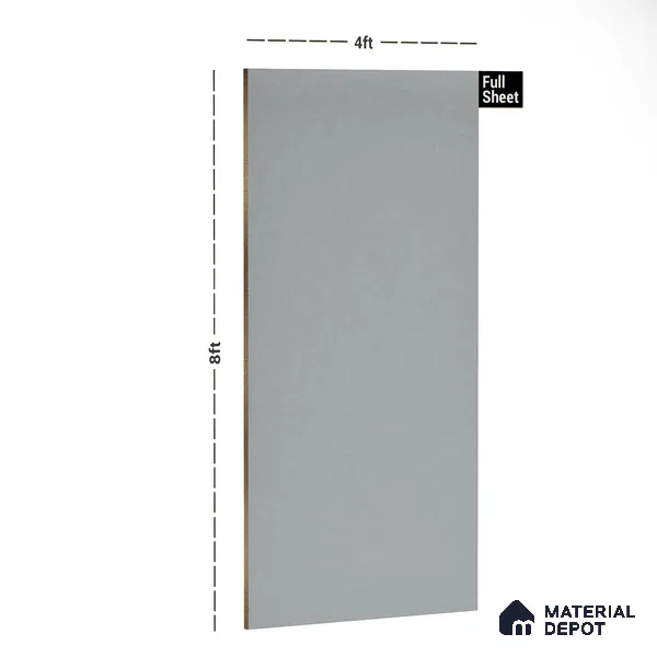 Grey Solid Colors Look PU 7745 8 ft x 4 ft PU Finish Decorative Laminate - 1.5 mm | Suitable for Living Room, Kitchen, Office